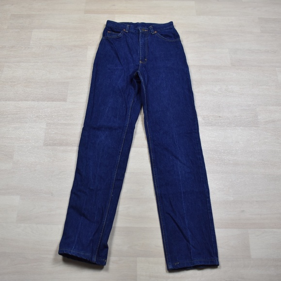 SOLD 70s Lee Riders Jeans Womens Western Cowgirl Stamped Rivets VTG USA - Picture 1 of 8